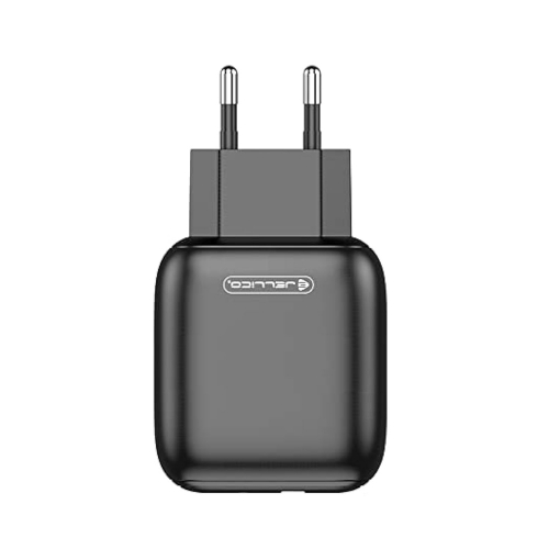 Зарядно с кабел JELLICO C31,220V, 20W, PD, USB-C и USB 3.0, с кабел USB-C към Lightning, Черен