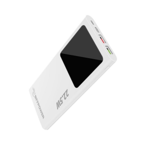 Универсална външна батерия BeePower BP-10PD, 10000mAh, 22.5W, USB-C, 2 x USB 3.0, Бял