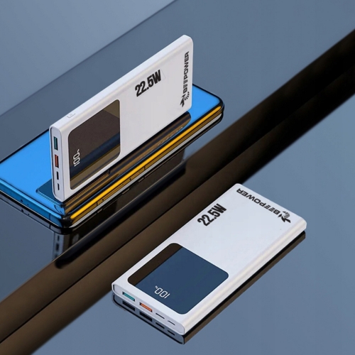 Универсална външна батерия BeePower BP-10PD, 10000mAh, 22.5W, USB-C, 2 x USB 3.0, Бял