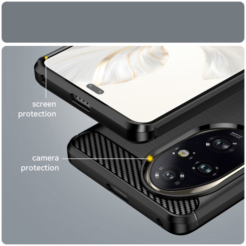 Силиконов Калъф Techsuit Carbon Fibre Brushed за Huawei Honor 200 Pro, Черен