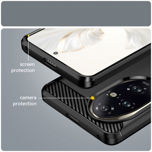 Силиконов Калъф Techsuit Carbon Fibre Brushed за Huawei Honor 200, Черен