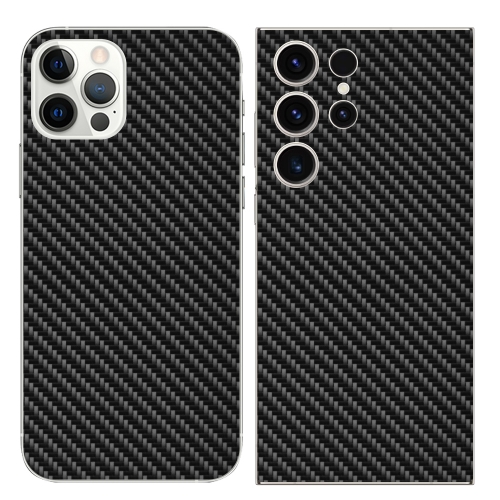 Изрязване Фолио Протектор за телефон (Гръб), Carbon 3D черен