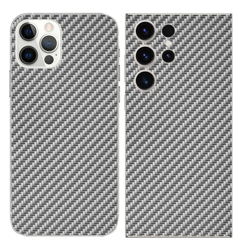 Изрязване Фолио Протектор за телефон (Гръб), Carbon 3D сребрист