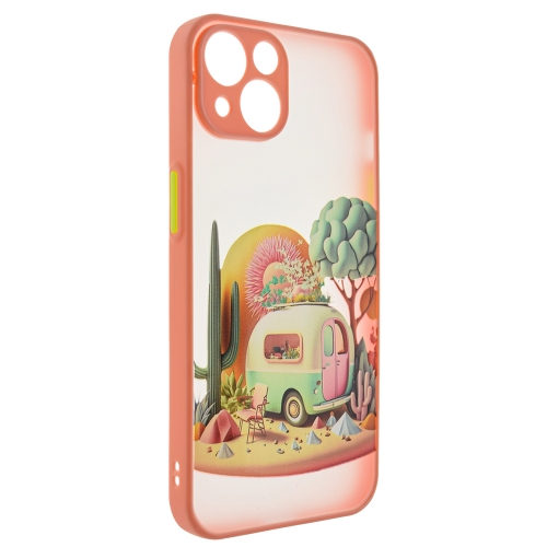 Удароустойчив калъф Trendy Travel за iPhone 13, Каравана