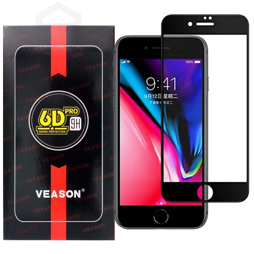 Стъклен протектор Veason 6D Pro Full Glue за iPhone 7 Plus / 8 Plus, Черен
