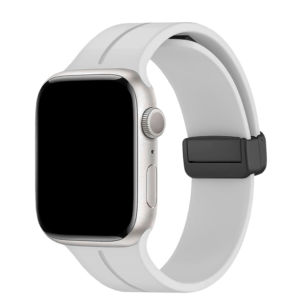 Силиконова каишка с магнитно закопчаване за Apple Watch 38 / 40 / 41mm, Сив
