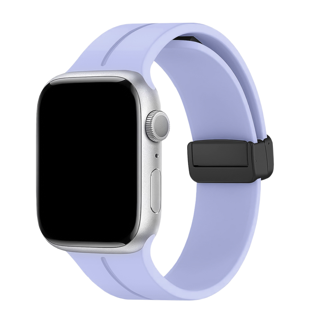 Силиконова каишка с магнитно закопчаване за Apple Watch 38 / 40 / 41mm, Лилав