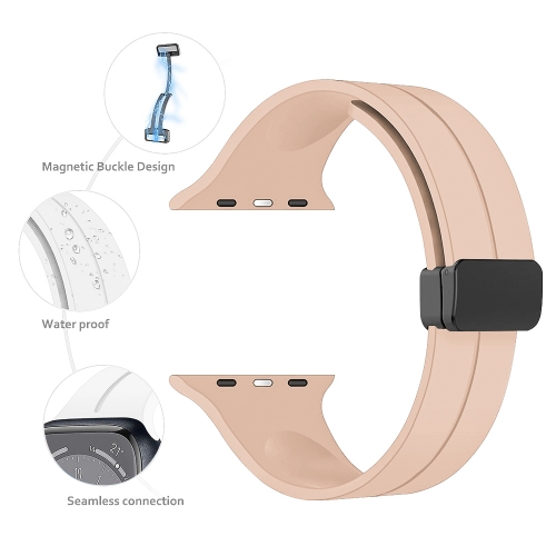 Силиконова каишка с магнитно закопчаване за Apple Watch 38 / 40 / 41mm, Розов