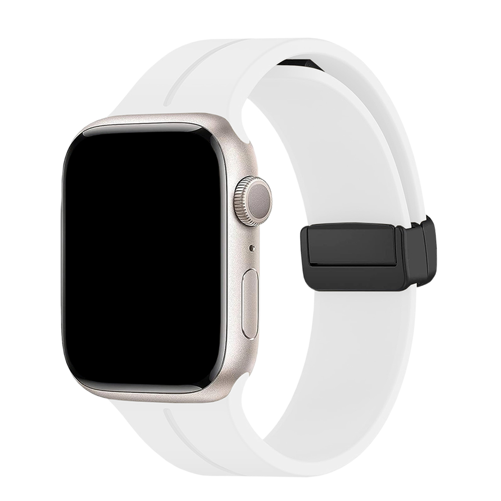 Силиконова каишка с магнитно закопчаване за Apple Watch 38 / 40 / 41mm, Бял