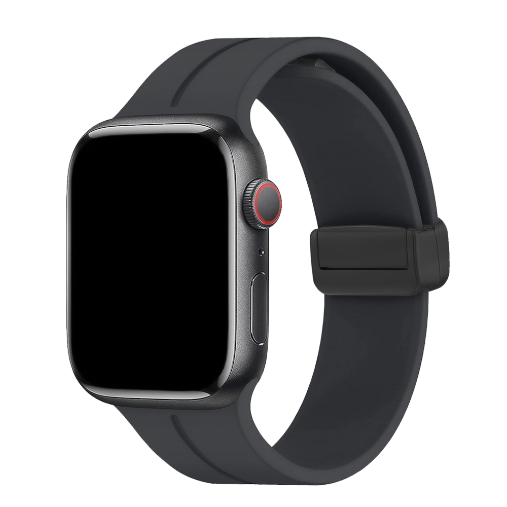 Силиконова каишка с магнитно закопчаване за Apple Watch 42 /44 / 49mm, Черен