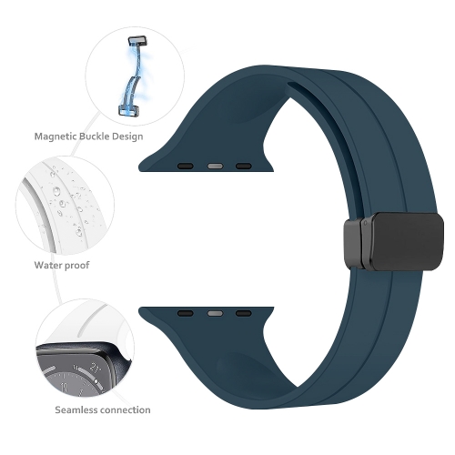 Силиконова каишка с магнитно закопчаване за Apple Watch 42 /44 / 49mm, Син