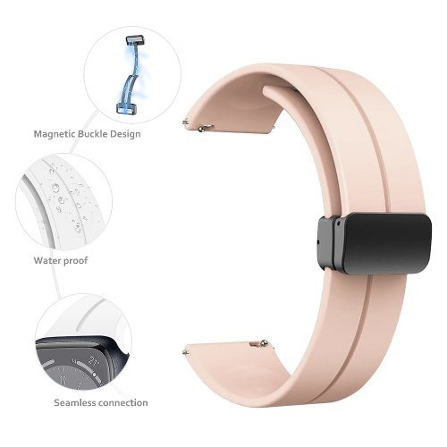 Силиконова каишка с магнитно закопчаване за Huawei Watch 20 mm, Бежов 