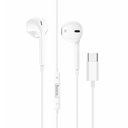 Слушалки с микрофон HOCO M101, USB-C, Бял