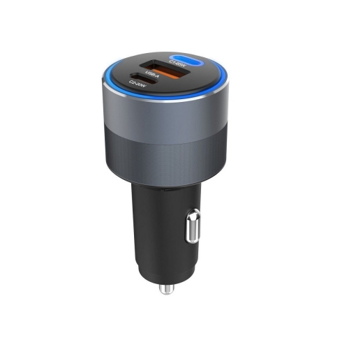 Зарядно за кола Forcell F-Energy, 12V, 85W, PD, QC4.0, 2xUSB C, USB-A, Черен