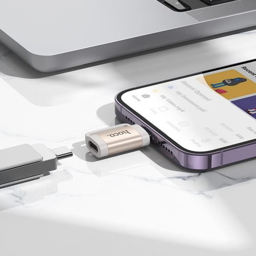 Адаптер HOCO UA31B OTG от Lightning към Type C, 2A, Сив