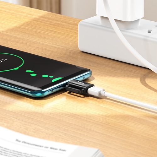 Адаптер HOCO UA31E OTG от Type C към Lightning, 3A, Черен