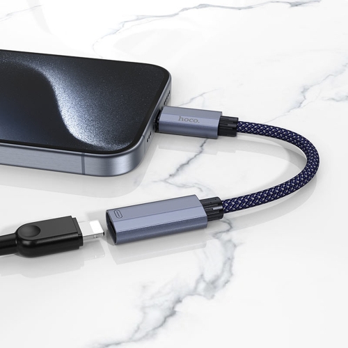 Адаптер HOCO UA29A OTG от Type C към Lightning, 15cm, Тъмно син
