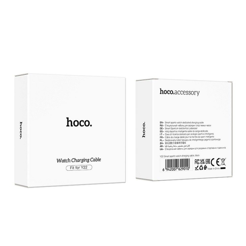 Кабел за зареждане HOCO за смарт часовник Hoco Y22 0.6m, Черен
