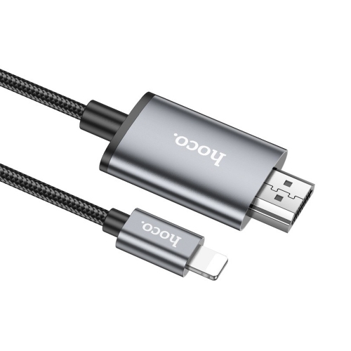 Видео Кабел HOCO UA27 от Lightning към HDMI 1080p, 2m, Сив