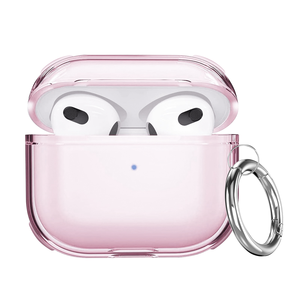 Калъф за слушалки Airpods, прозрачен - розов
