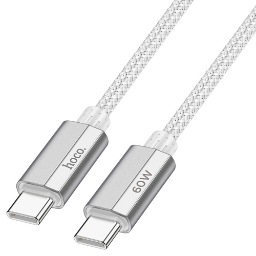 Кабел HOCO U134 от Type C към Type C, 60W, 1.2m, Сив