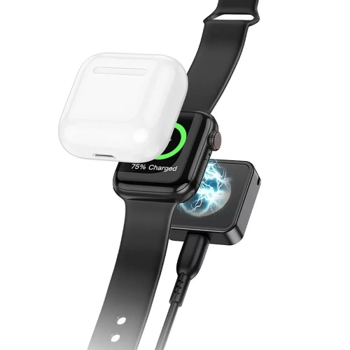 Безжично зарядно HOCO CW55 съвместимо с Apple Watch, 2.5W, Черен