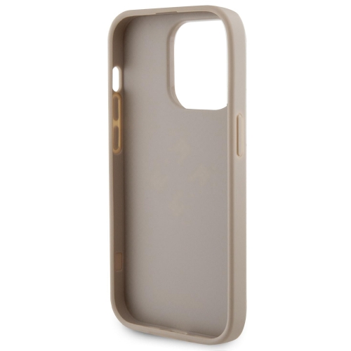 Калъф GUESS, PU Perforated 4G Glitter Metal Logo за iPhone 15 Pro Max, GUHCP15XPSP4LGD, Златист