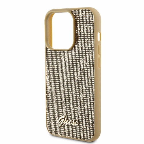 Калъф GUESS, PU Square Mirror Script Logo за iPhone 15 Pro Max, GUHCP15XPMSDGSD, Златист