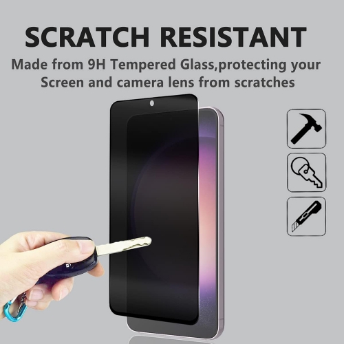 Стъклен Протектор 5D Full Glue PRIVACY за Samsung Galaxy S23, без дупка за пръстов отпечатък 