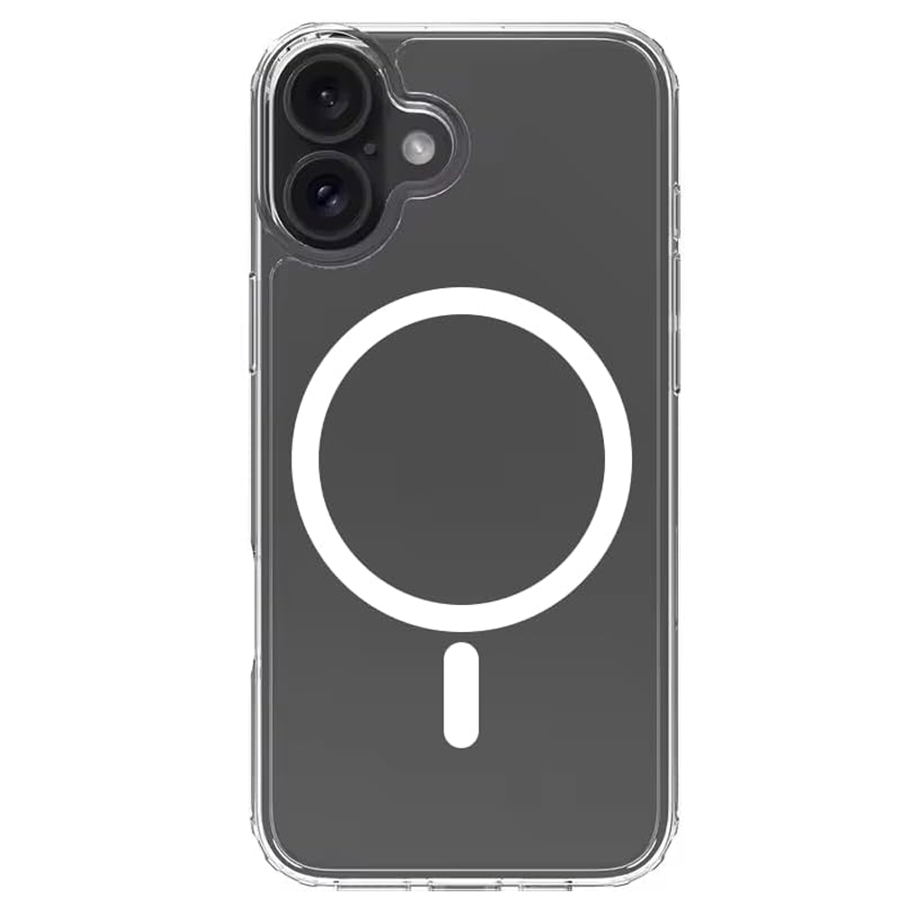 Удароустойчив калъф MagSF за iPhone 16 Plus, Прозрачен