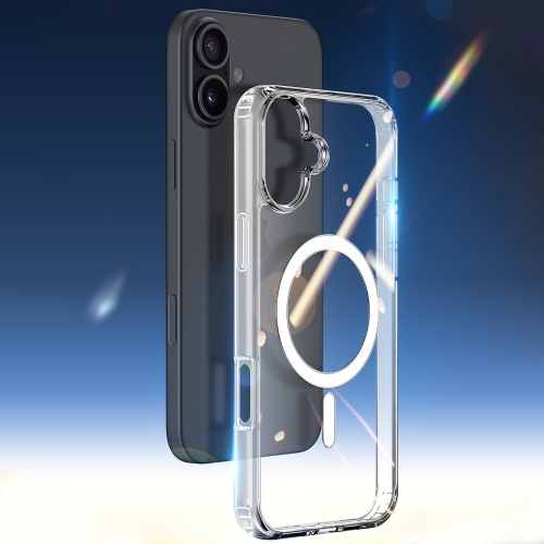 Удароустойчив калъф MagSF за iPhone 16 Plus, Прозрачен