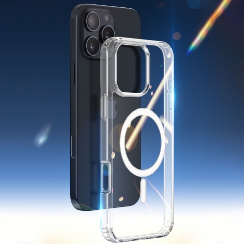 Удароустойчив калъф MagSF за iPhone 16 Pro, Прозрачен