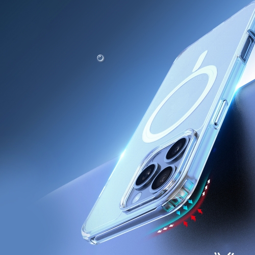 Удароустойчив калъф MagSF за iPhone 16 Pro, Прозрачен
