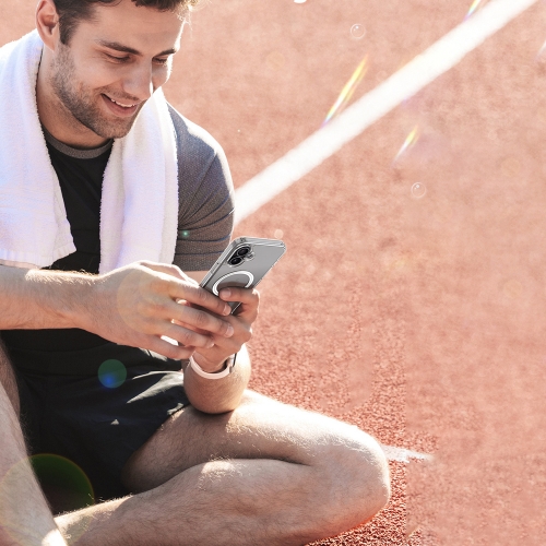Удароустойчив калъф MagSF за iPhone 16, Прозрачен