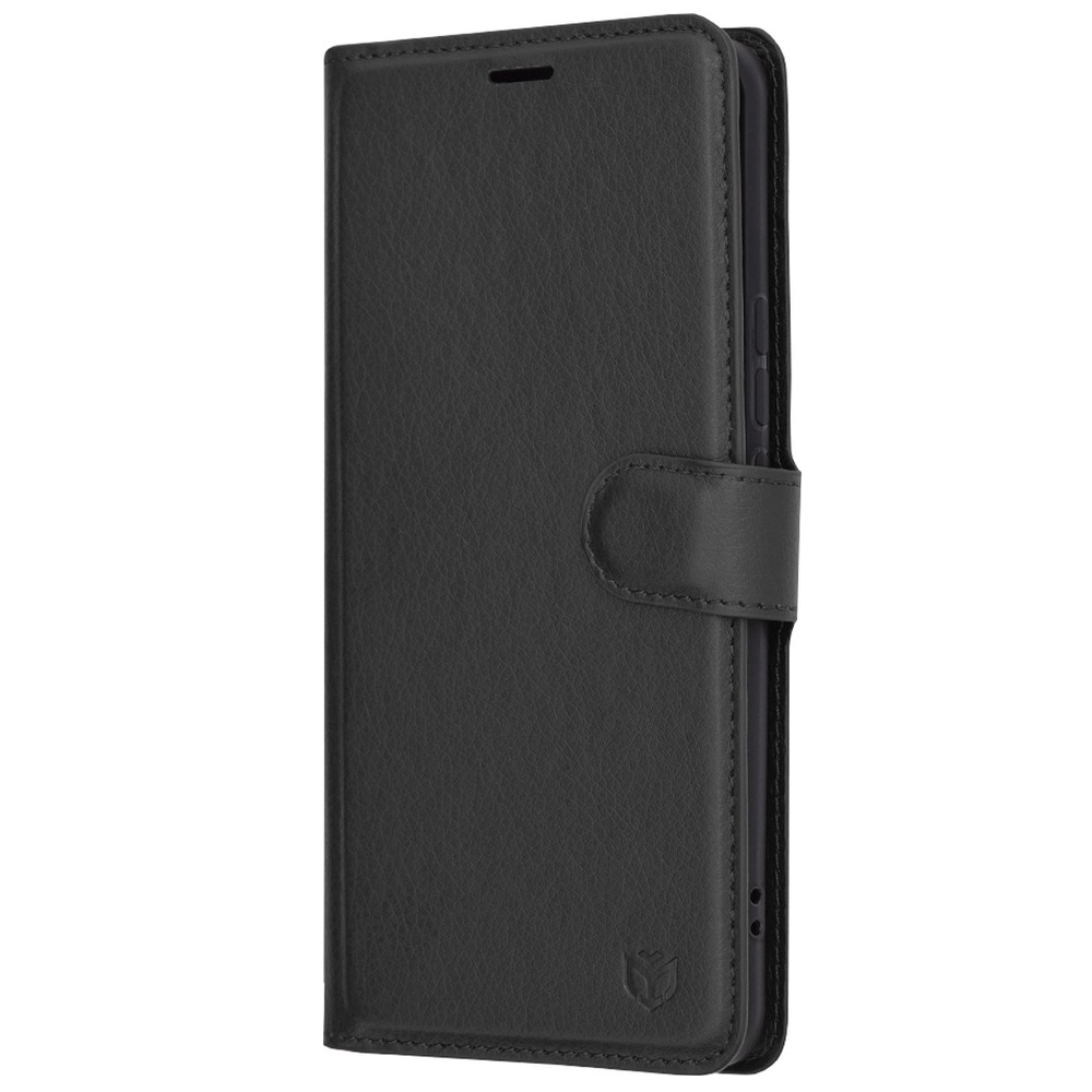 Калъф тефтер Techsuit Leather Folio за Huawei Honor Magic6 Pro, Черен