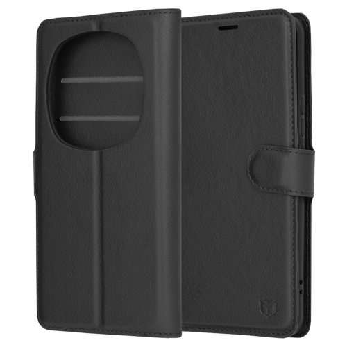 Калъф тефтер Techsuit Leather Folio за Huawei Honor Magic6 Pro, Черен