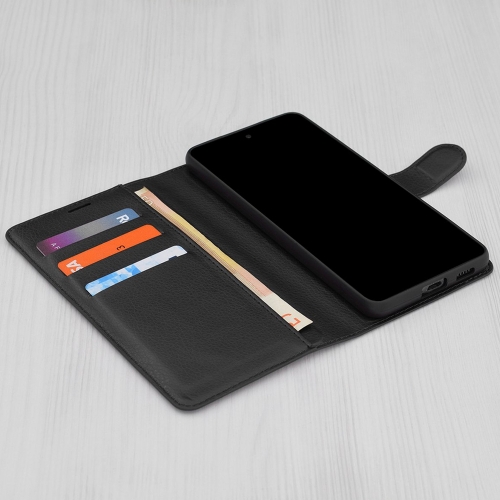 Калъф тефтер Techsuit Leather Folio за Huawei Honor Magic6 Pro, Черен