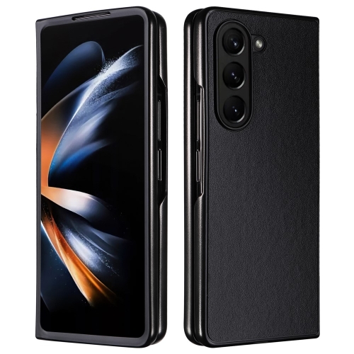 Удароустойчив калъф Leather Texture за Samsung Galaxy Z Fold6, Черен