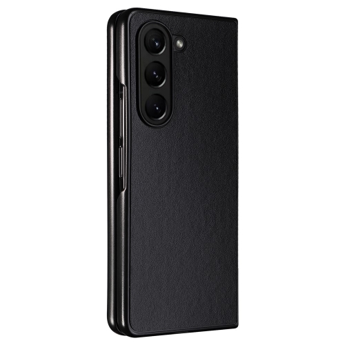 Удароустойчив калъф Leather Texture за Samsung Galaxy Z Fold6, Черен