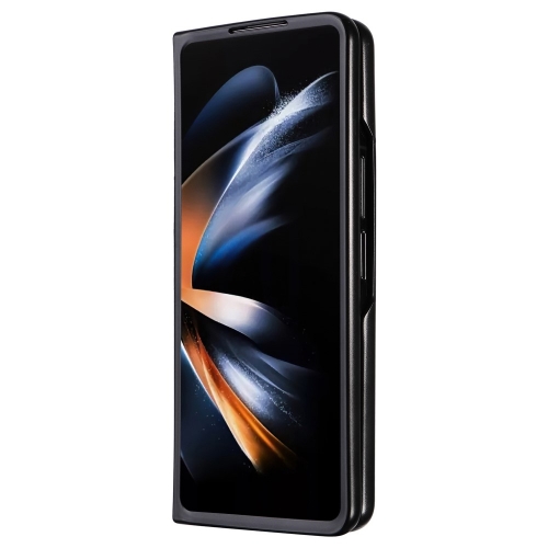 Удароустойчив калъф Leather Texture за Samsung Galaxy Z Fold6, Черен