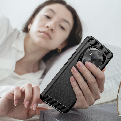 Силиконов Калъф Carbon за Honor Magic6 Pro, Черен