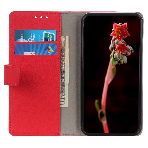 Калъф Тефтер Leather Wallet за Xiaomi Redmi 13 4G / Redmi 13 5G, Червен