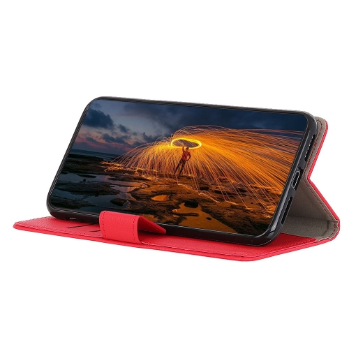 Калъф Тефтер Leather Wallet за Xiaomi Redmi 13 4G / Redmi 13 5G, Червен