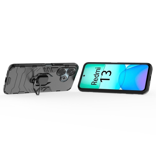Удароустойчив Калъф Kickstand Ring за Xiaomi Redmi 13 5G / Redmi 13 4G, Черен