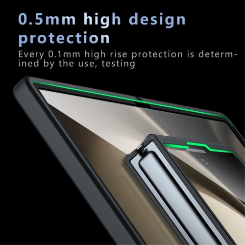 Удароустойчив калъф за Samsung Galaxy Z Fold6, Прозрачен-черен