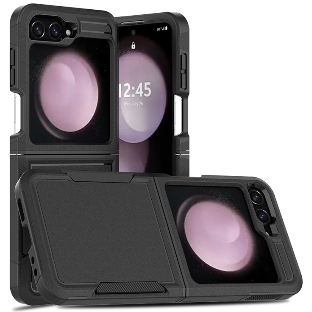 Удароустойчив калъф Hybrid за Samsung Galaxy Z Flip 6, Черен