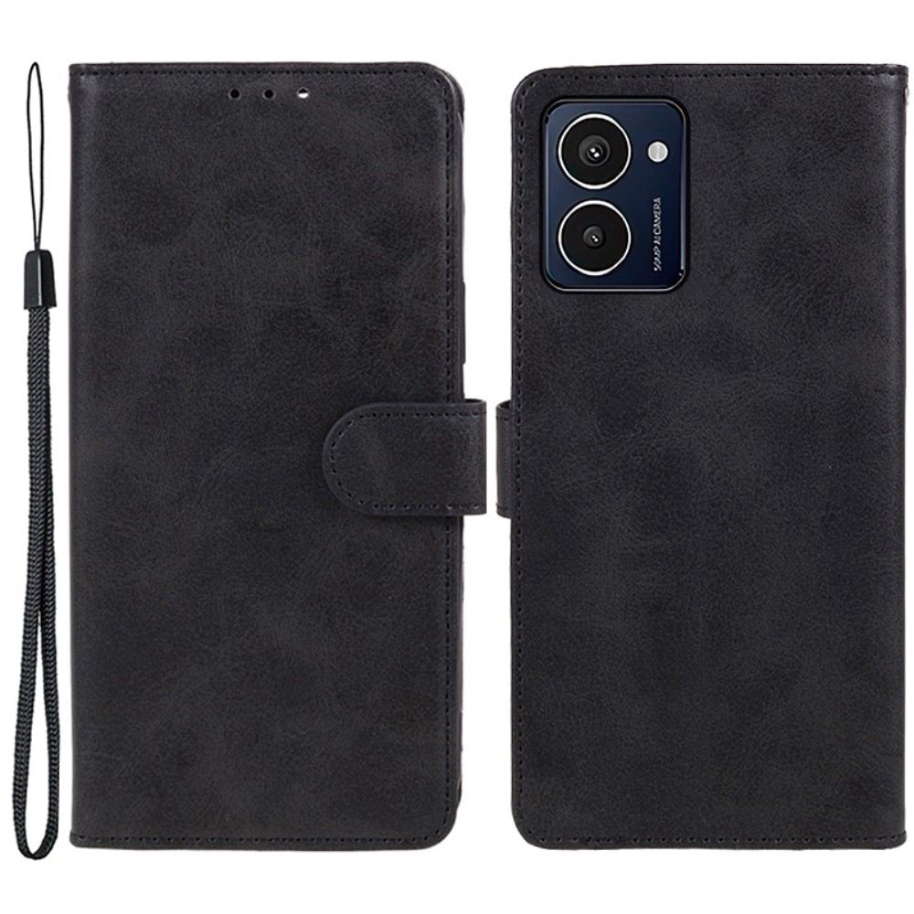 Калъф Тефтер Leather Calf Texture за HMD Pulse Pro, Черен