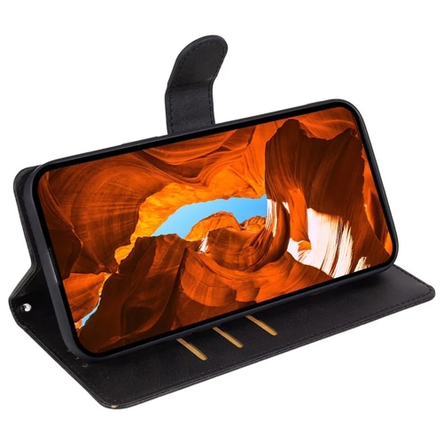 Калъф Тефтер Leather Calf Texture за HMD Pulse Pro, Черен