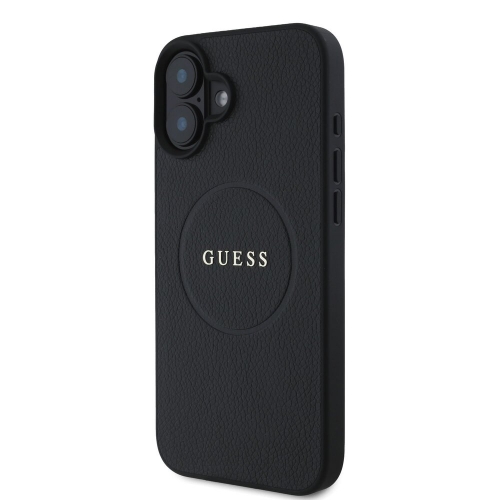 Калъф GUESS, PU Grained Classic Logo MagSafe за iPhone 16 Plus, GUHMP16MPGHSMMK, Черен