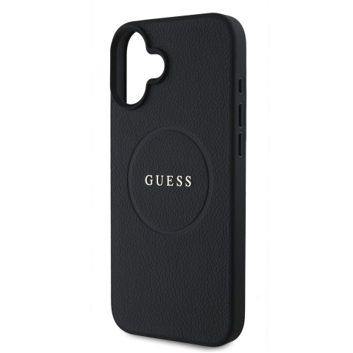 Калъф GUESS, PU Grained Classic Logo MagSafe за iPhone 16 Plus, GUHMP16MPGHSMMK, Черен